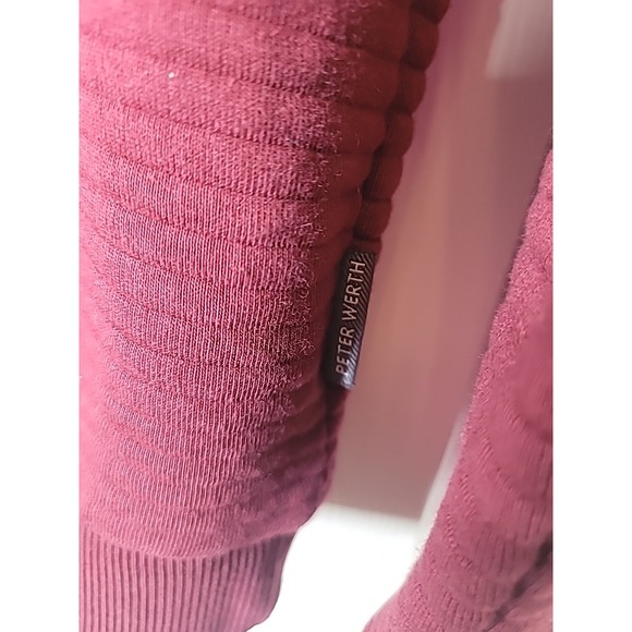 Peter Werth N.1 Sweater Ribbed Cotton Blend Burgundy Long Sleeve Men's Medium - Picture 5 of 12